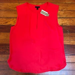 Red Keyhole Sleeveless Blouse (NWT)